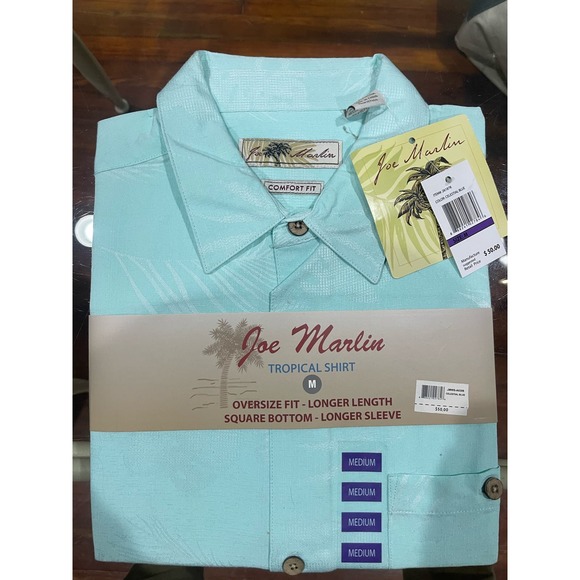 NWT Mens medium Joe Marlin button down shirt baby blue - Picture 1 of 2